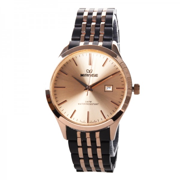 MIrage 8738 Rosegold Dial Black Steel Man MDBRGLNBA